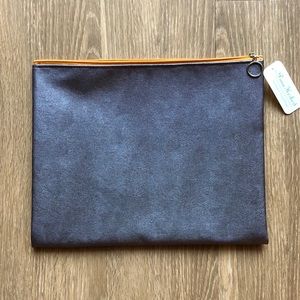 Unique Handmade Large Vegan Leather Zipper Pouch